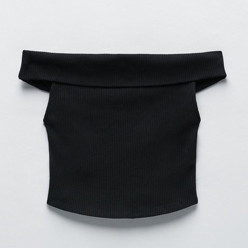 Zara Ribbed Off-The-Shoulder Top - Picture 5 of 10